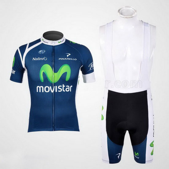 2012 Maillot Movistar Tirantes Mangas Cortas Azul(2)